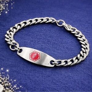 Unisex Stainless Steel Medical Alert Bracelet